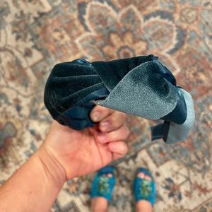 a new day Teal Blue Velvet Headband